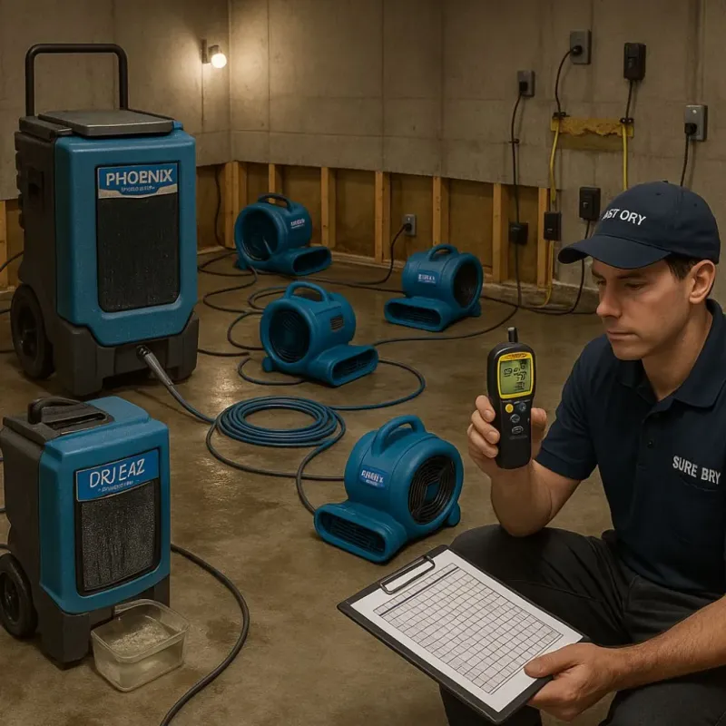Structural Drying and Dehumidification process in North Port, FL